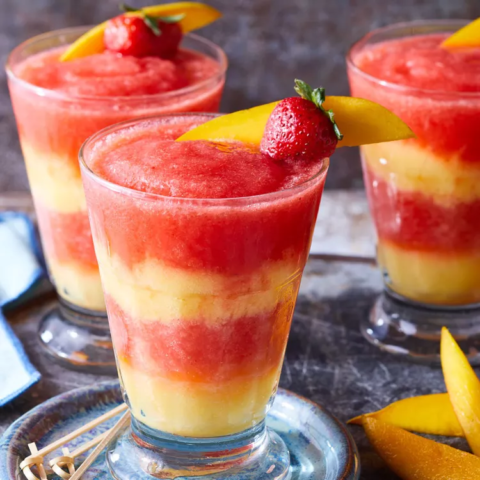 Virgin Layered Strawberry-Mango Margarita