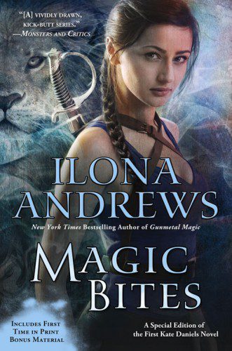 Fantasy style cover of woman with sword, lion in background.