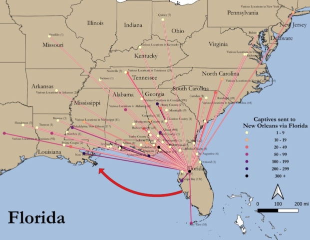 Captives Sent Via Ports in Florida to New Orleans