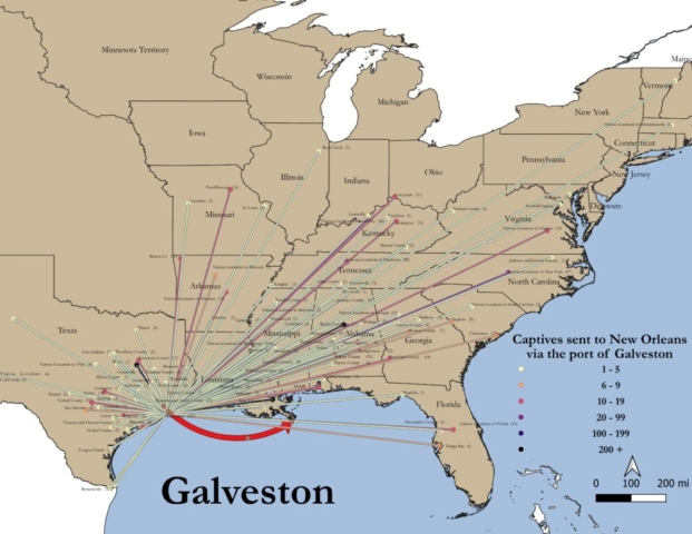 Captives Sent Via Galveston, Texas to New Orleans