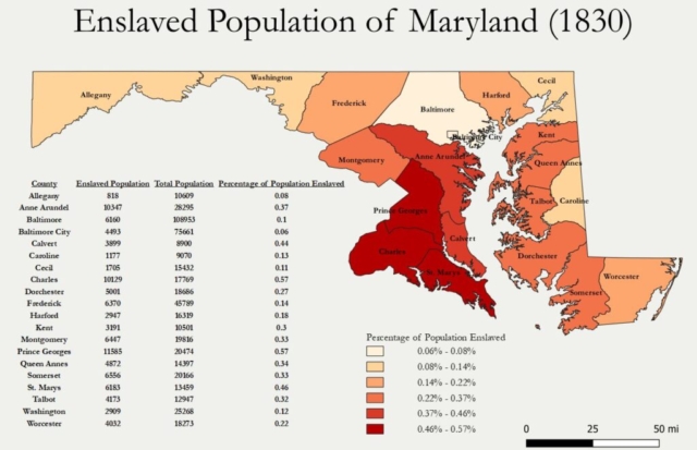 Maryland 1830 Enslaved Population